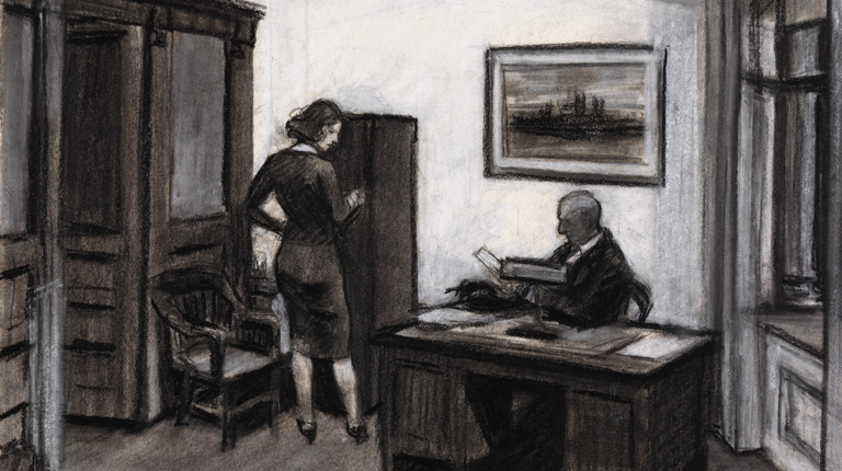 Hopper Drawing New Yorker On The Town Fabricated Chalk And Charcoal On Paper 15 1 16 19 5 8 In 38 3 49 Cm Whitney Museum Of American Art New York Josephine N Hopper Bequest 70 340